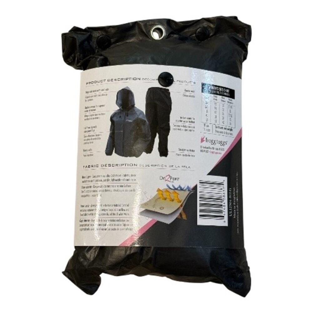 FROGG TOGGS L UltraLite2 Rain Suit 2Layer Waterproof Breathable Protective Black - Picture 4 of 10